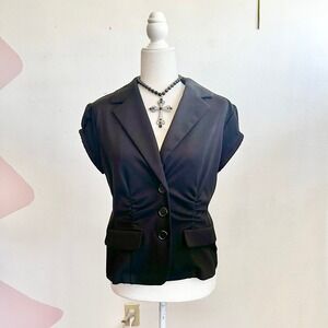 Vintage Y2K Blazer Top Office Siren 2000s Emo Scene Mall Goth Large